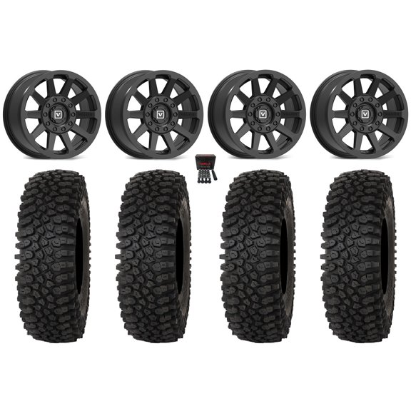 Valor V02 14" Wheels Black 28" Roctane ST Tires Sportsman 550 850 1000
