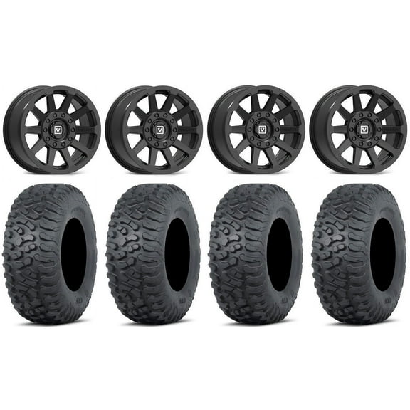 Valor V02 14" Wheels Black 28" Terra Hook Tires Sportsman 550 850 1000