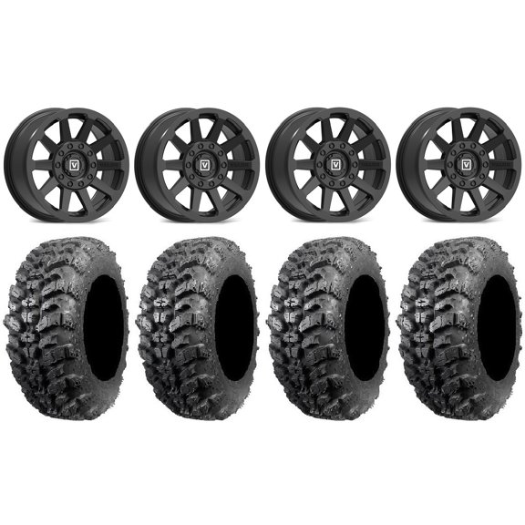 Valor V02 15" Wheels Black 30" Sniper 920 Tires Can-Am Commander Maverick Renegade Outlander Defender