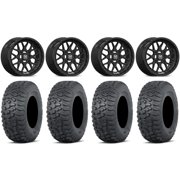 Valor V03 14" Wheels Black 27" Terra Hook Tires Honda Rincon Yamaha Rhino Kawasaki Brute Force Suzuki KingQuad