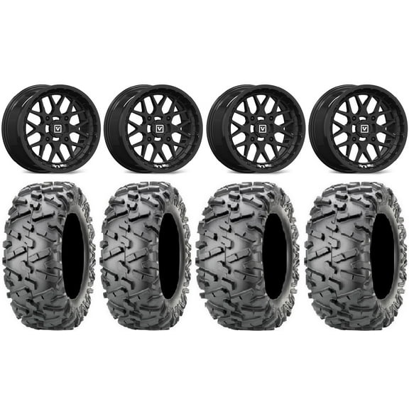 Valor V03 14" Wheels Black 28" BigHorn 2.0 Tires Can-Am Commander Maverick Renegade Outlander Defender