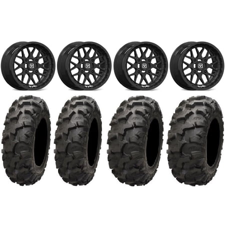 Valor V03 14" Wheels Black 28" Blackwater Tires Sportsman RZR Ranger