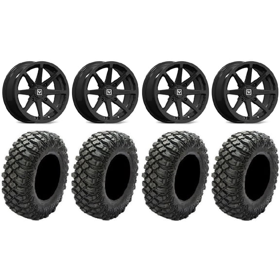 Valor V03 14" Wheels Black 28" Crawler XR Tires Sportsman RZR Ranger