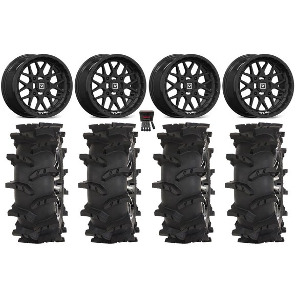 Valor V03 14" Wheels Black 28" Outlaw Max Tires Sportsman RZR Ranger