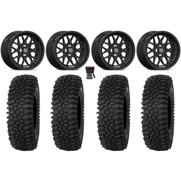 Valor V03 14" Wheels Black 28" Roctane ST Tires Sportsman RZR Ranger