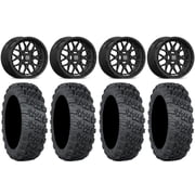 Valor V03 14" Wheels Black 28" Versa Cross V3 Tires Can-Am Maverick X3 / Honda Pioneer 1000 / Talon