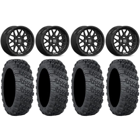 Valor V03 14" Wheels Black 28" Versa Cross V3 Tires Sportsman RZR Ranger