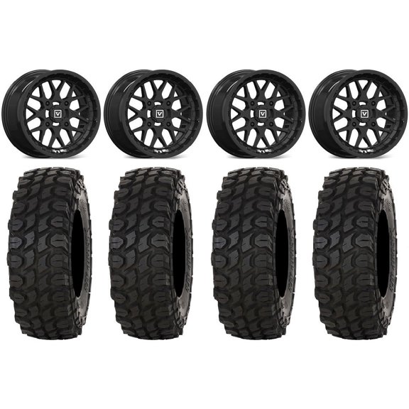 Valor V03 14" Wheels Black 28" XComp ATR Tires Sportsman RZR Ranger
