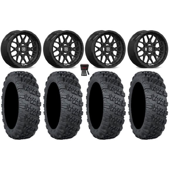 Valor V03 15" Wheels Black 30" Versa Cross V3 Tires Sportsman RZR Ranger