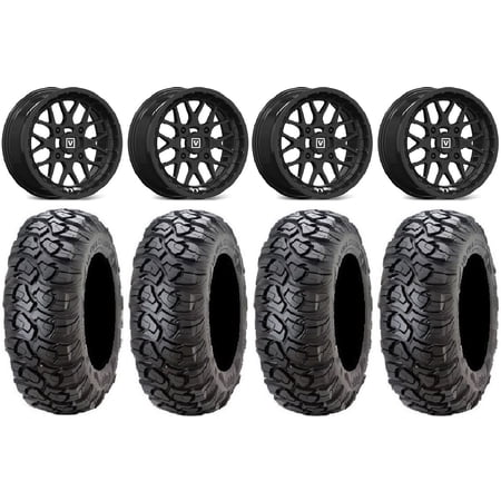 Valor V03 15" Wheels Black 32" Ultracross Tires Kawasaki Mule Pro FXT