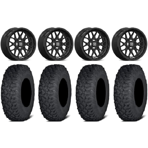 Valor V03 15" Wheels Black 33" Coyote Tires Sportsman RZR Ranger