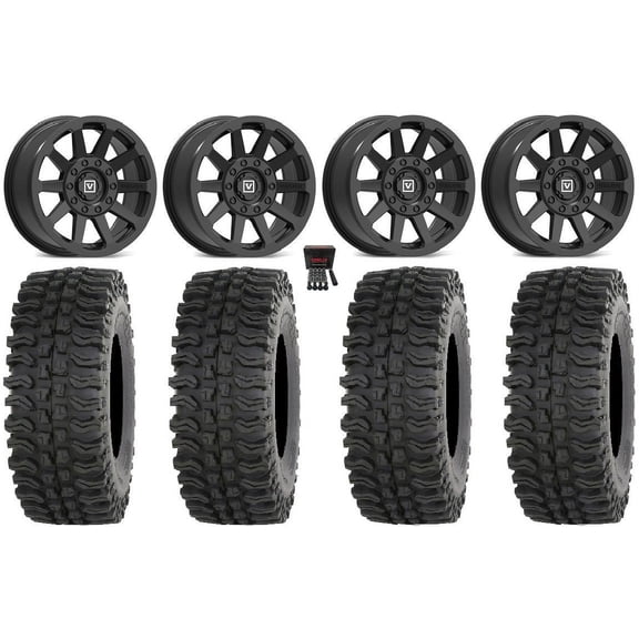 Valor V03 15" Wheels Black 35" BDC Tires Kawasaki Teryx Mule