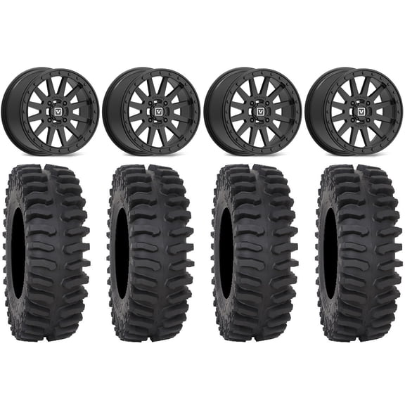 Valor V05 Beadlock 15" Wheels Black 30" XT400 Tires Can-Am Commander Maverick Renegade Outlander Defender