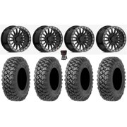 Valor V06 Bdlk 15" Wheels GB 32" Alpha Tires Polaris RZR Turbo R & Pro R Ranger 1500 Xpedition