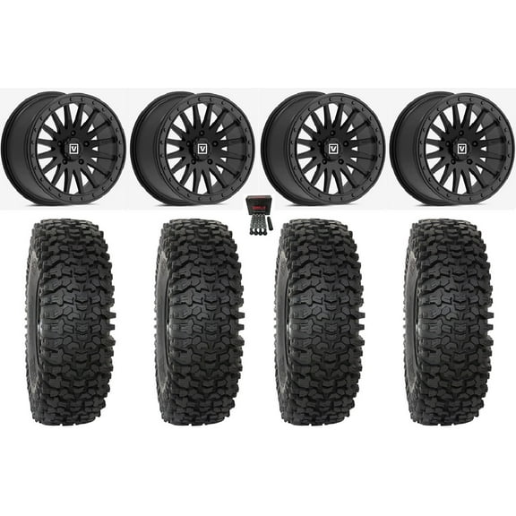 Valor V06 Bdlk 15" Wheels SB 37" RC500S Sticky Tires Polaris RZR Turbo R & Pro R Ranger 1500 Xpedition