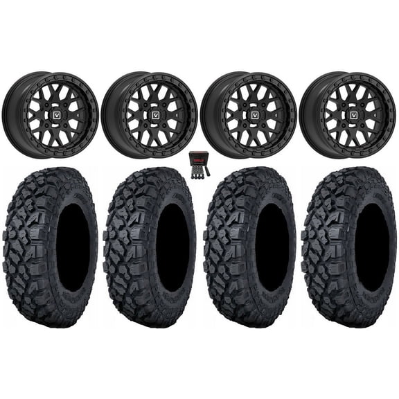 Valor V07 Beadlock 15" Wheels Black 32" Klever X/T Tires Polaris RZR XP 1000 / PRO XP / Ranger XP 900/1000