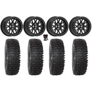 Valor V07 Beadlock 15" Wheels Black 33" RC500S Sticky Tires Can-Am Maverick X3 / Honda Pioneer 1000 / Talon
