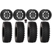 Valor V07 Beadlock 15" Wheels Black 35" ATX470 Tires Kawasaki Teryx Mule