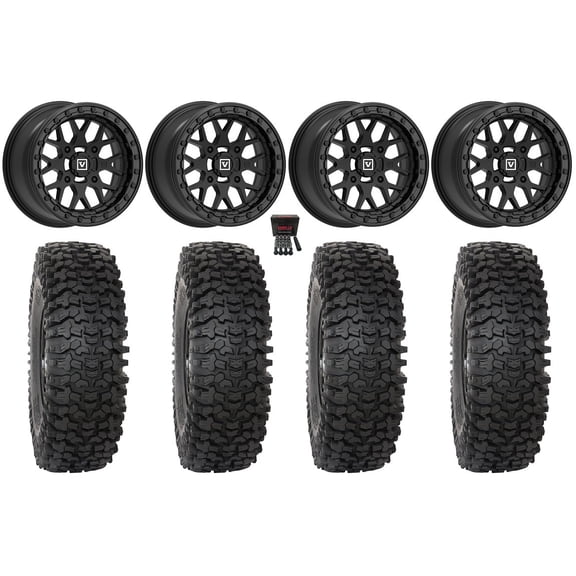 Valor V07 Beadlock 15" Wheels Black 35" RC500 Tires Can-Am Maverick X3 / Honda Pioneer 1000 / Talon