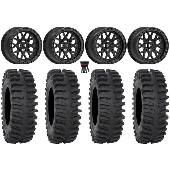 Valor V07 Beadlock 15" Wheels Black 35" XT400 Tires Can-Am Commander Maverick Renegade Outlander Defender