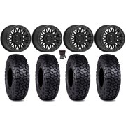 Valor V08 Beadlock 15" Wheels Black 30" Intersect Tires Can-Am Maverick X3 / Honda Pioneer 1000 / Talon
