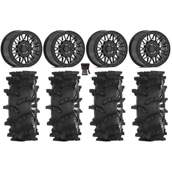 Valor V08 Beadlock 15" Wheels Dt 32" Outlaw Max Tires Kawasaki Mule Pro FXT