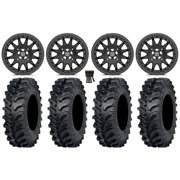 Valor V09 Beadlock 15" Wheels Black 30" MT911 Tires Can-Am Maverick X3 / Honda Pioneer 1000 / Talon