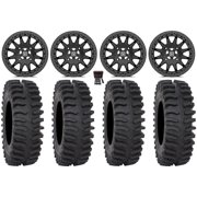 Valor V09 Beadlock 15" Wheels Black 30" XT400 Tires Kawasaki Teryx Mule