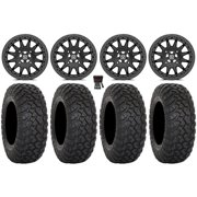Valor V09 Beadlock 15" Wheels Black 32" RT320 Tires Kawasaki Teryx Mule