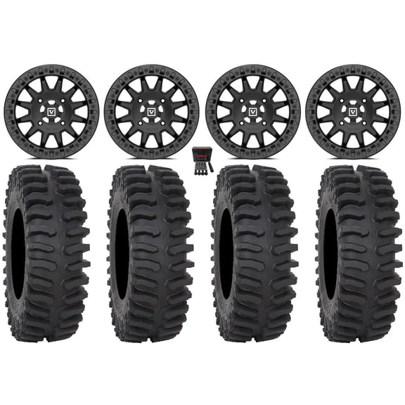 Valor V09 Beadlock 15" Wheels Black 33" XT400 Tires Sportsman RZR Ranger