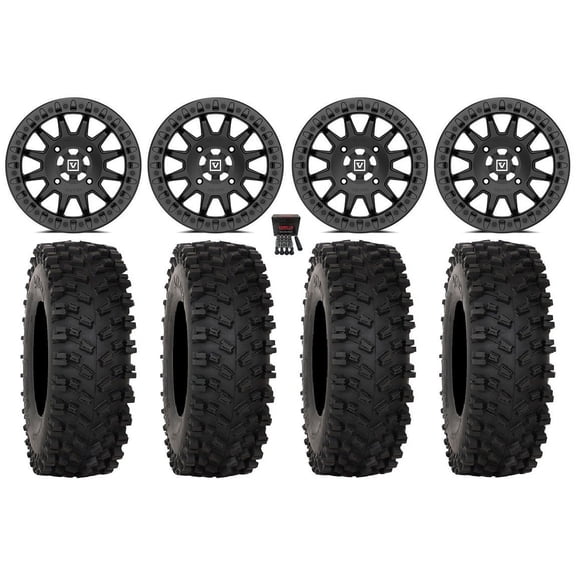 Valor V09 Beadlock 15" Wheels Black 35" ATX470 Tires Sportsman RZR Ranger