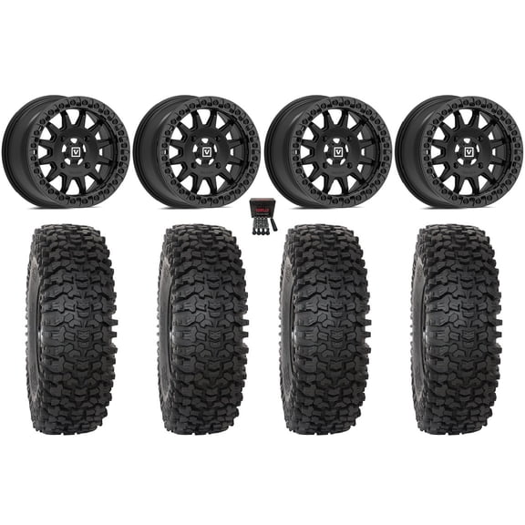 Valor V09 Beadlock 15" Wheels Black 35" RC500 Tires Sportsman RZR Ranger