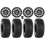 Valor V09 Beadlock 15" Wheels Black 35" XC450 Tires Can-Am Maverick X3 / Honda Pioneer 1000 / Talon