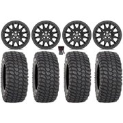 Valor V09 Beadlock 15" Wheels Black 35" XCR350 Tires Sportsman RZR Ranger