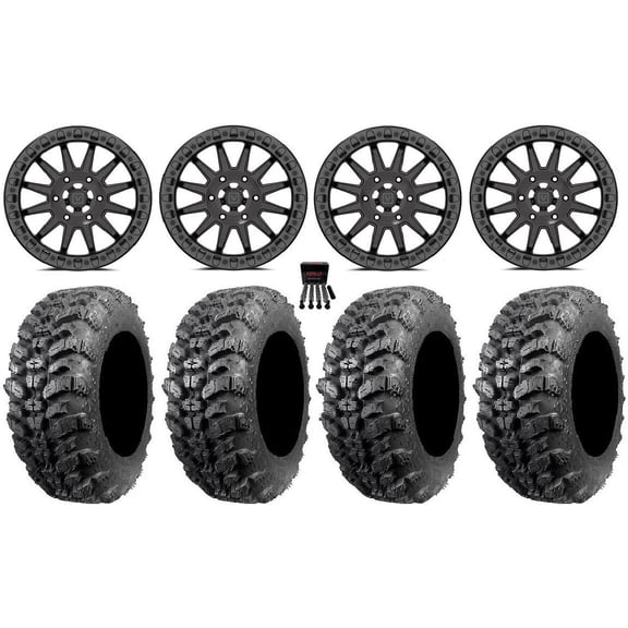 Valor V09 Beadlock 15" Wheels Charcoal 30" Sniper 920 Tires Can-Am Maverick R