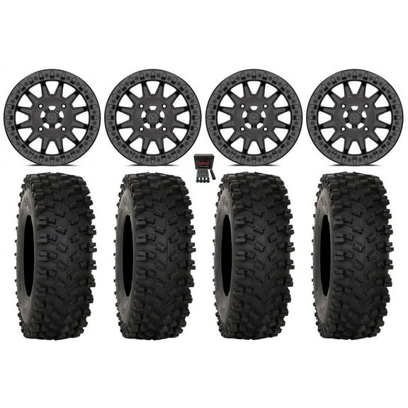 Valor V09 Beadlock 15" Wheels Charcoal 32" ATX470 Tires Sportsman RZR Ranger