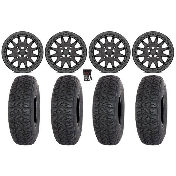 Valor V09 Beadlock 15" Wheels Charcoal 32" Chicane LT Tires Sportsman RZR Ranger
