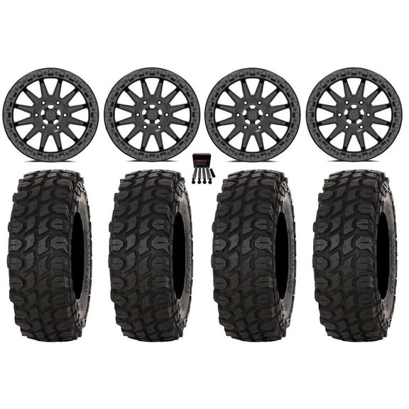 Valor V09 Beadlock 15" Wheels Charcoal 32" XComp ATR Tires Can-Am Maverick R