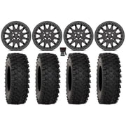 Valor V09 Beadlock 15" Wheels Charcoal 33" ATX470 Tires Kawasaki Mule Pro FXT