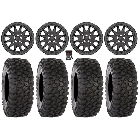Valor V09 Beadlock 15" Wheels Charcoal 33" XC450 Tires Sportsman RZR Ranger