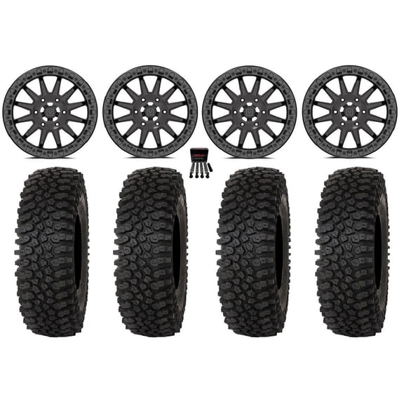 Valor V09 Beadlock 15" Wheels Charcoal 35" Roctane ST Tires Can-Am Maverick R