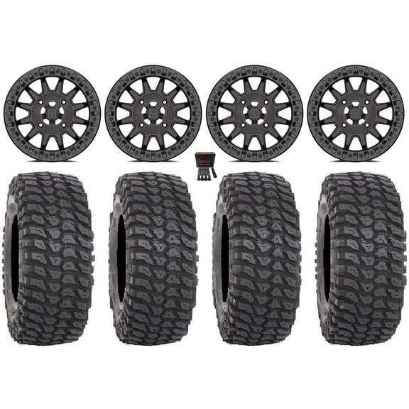 Valor V09 Beadlock 15" Wheels Charcoal 35" XCR350 Tires Sportsman RZR Ranger