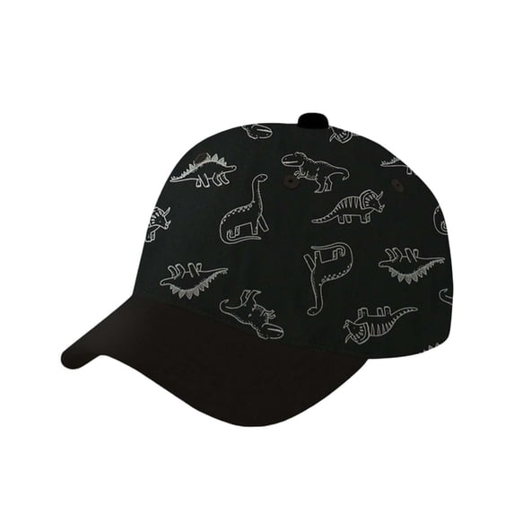 Valora Baby Sun Hat for Boys Girls Toddler Dinosaur Print Baseball Cap Adjustable Kids Outdoor Daily Casual Wear Black