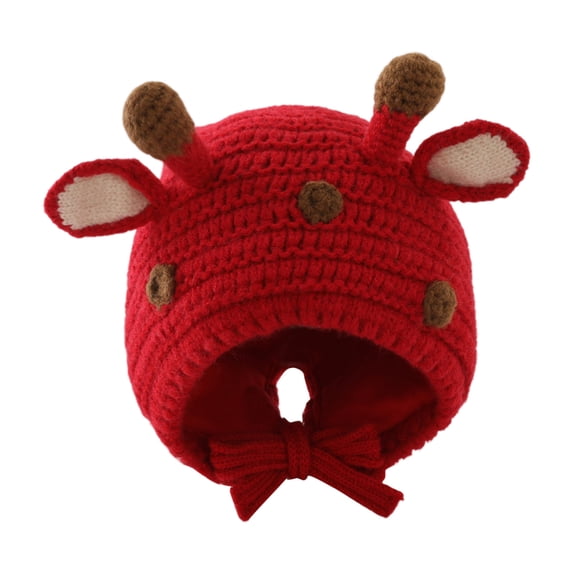 Valora Baby Winter Hat Soft Warm Knitted Cute Ears for Boys Girls Kids Toddler Outdoor Headwear Red