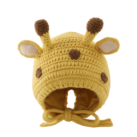 Valora Baby Winter Hat Soft Warm Knitted Cute Ears for Boys Girls Kids Toddler Outdoor Headwear Yellow