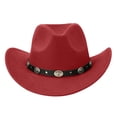 thumbnail image 1 of Valora Blend Wide Brim Cowboy Hat For Everyday Wear And Classic Western Fedora With Stylish Appeal Red, 1 of 3