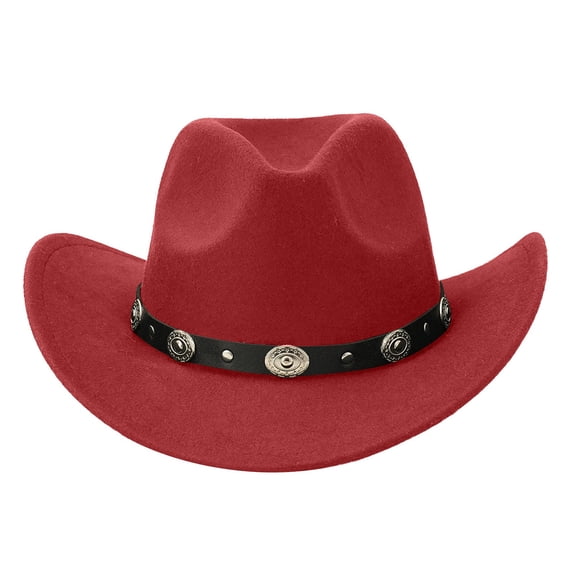 Valora Blend Wide Brim Cowboy Hat For Everyday Wear And Classic Western Fedora With Stylish Appeal Red