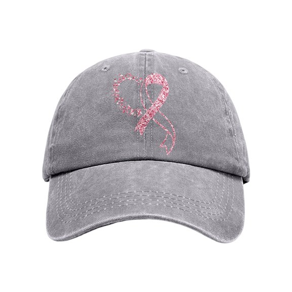 Valora Cancer Awareness Month Baseball Cap Wash Distressed Adjustable Hat For Daily Casual Outdoor Wear Gray Gray