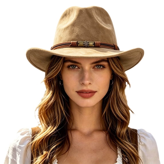 Valora Classic Western Cowboy Hat For Fedora Style Daily Wear Brown