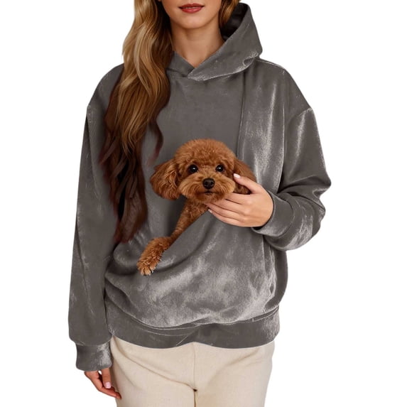 Valora Cozy Pocket Hoodie for Everyday Comfort Women's Hoodie Sweatshirt with Front Pocket -Lined Casual Pullover Soft Warm Streetwear Ideal for Daily Wear Grey 2XL